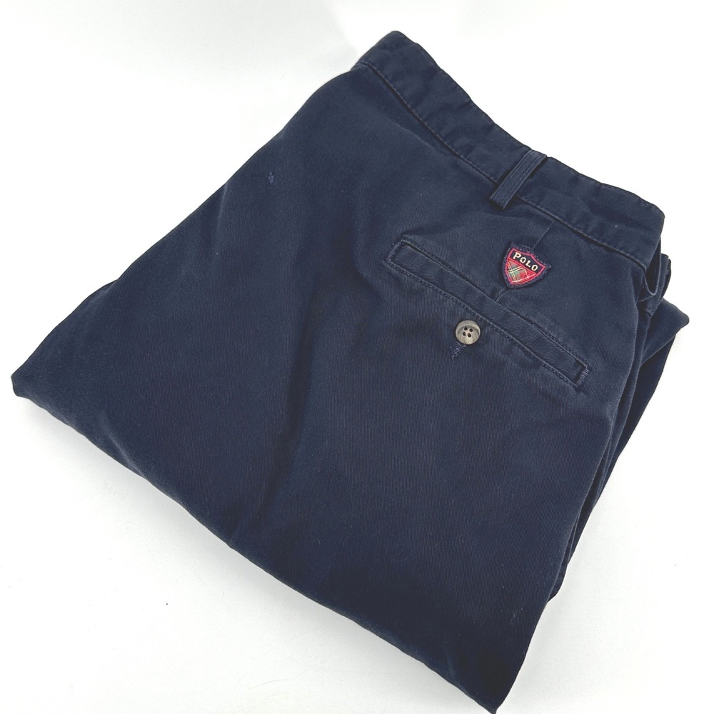Polo Ralph Lauren Classic Golf Pant Mens 40 Navy Solid Relaxed Vintage 90s USA